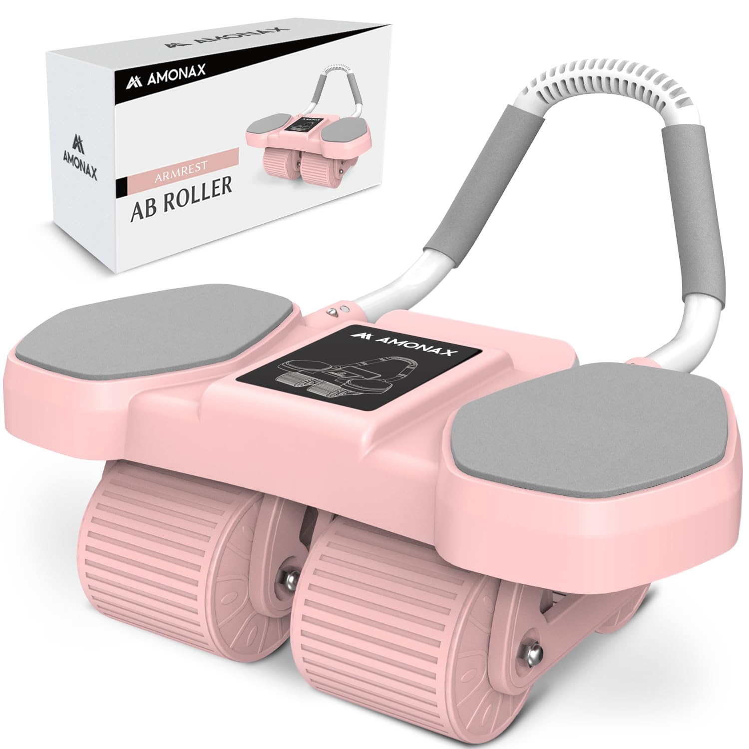 Amonax Roue Abdominale Convertible, Ab Roller Wheel, Roulette Abdominaux Exercice pour Abdominaux, Roue de Fitness pour Musculation Sport Maison Materiel pour Homme Femme