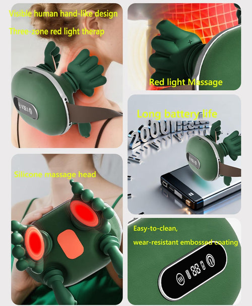 Main Massante Nuque, Masseur Epaule Et Cou, Masseur Dos Et Cervicales Avec Chaleur, Simulated Human Hand, Maison, Voyages, Pauses soulager la douleur en profondeur